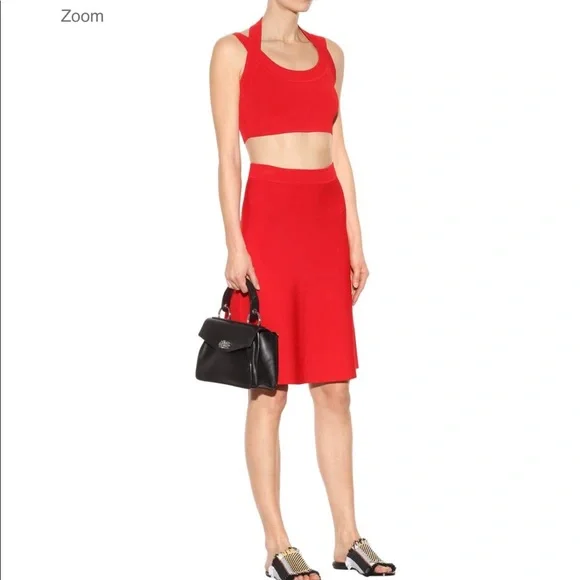 NEW T By Alexander Wang A Line Skirt Lipstick Red - Picture 2 of 3